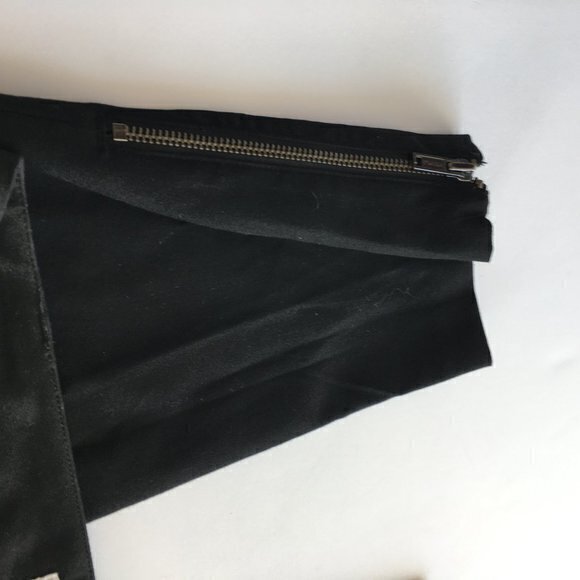 Michael Kors MK Womens Gold Zip Front Pockets Black Ankle Zip Pants Size 4 Work - Picture 4 of 7